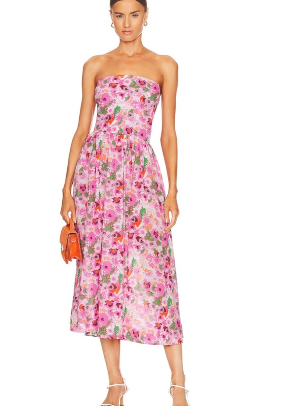 GANNI Light Organic Cotton Tieband Midi Dress